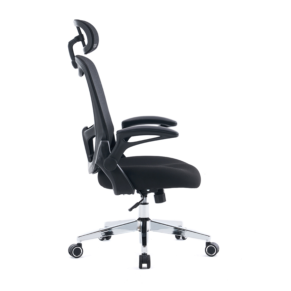 5140 Černobílá ergonomická kancelářská židle se síťovinou, počítačová židle s vysokým opěradlem