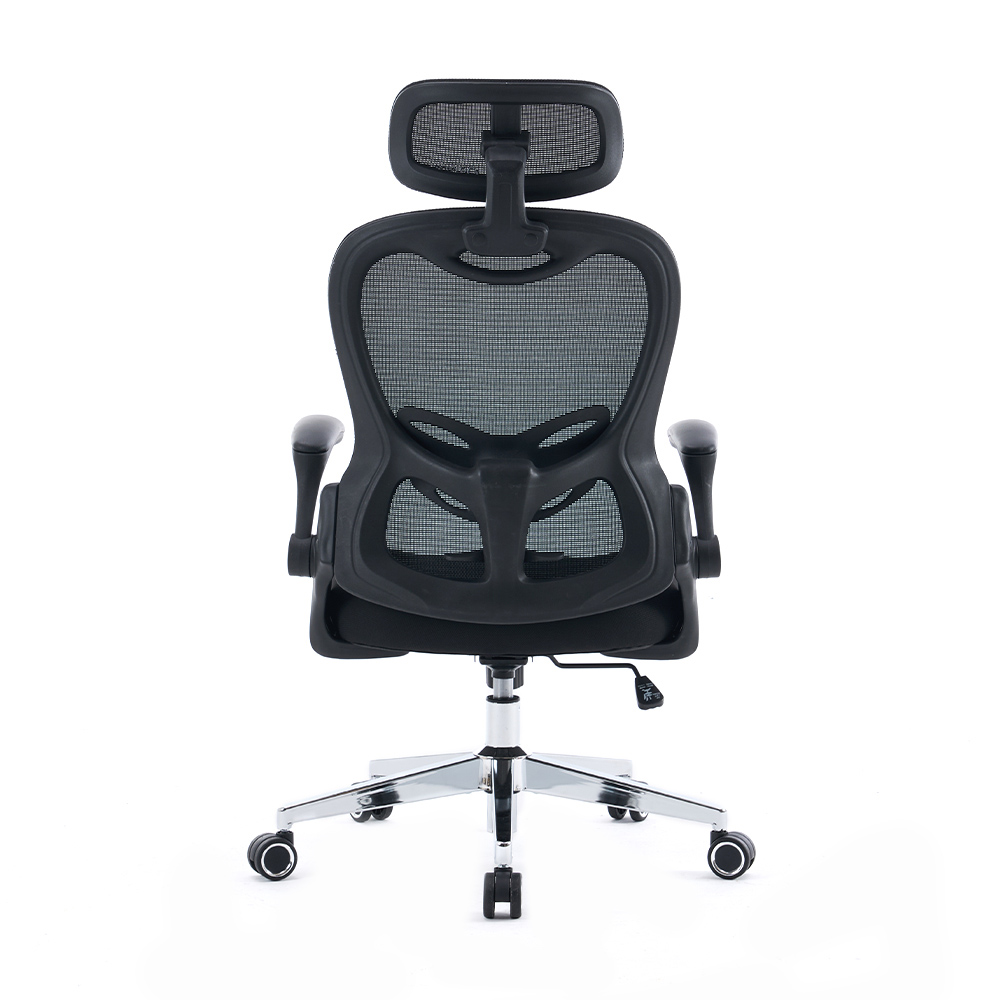5140 Černobílá ergonomická kancelářská židle se síťovinou, počítačová židle s vysokým opěradlem