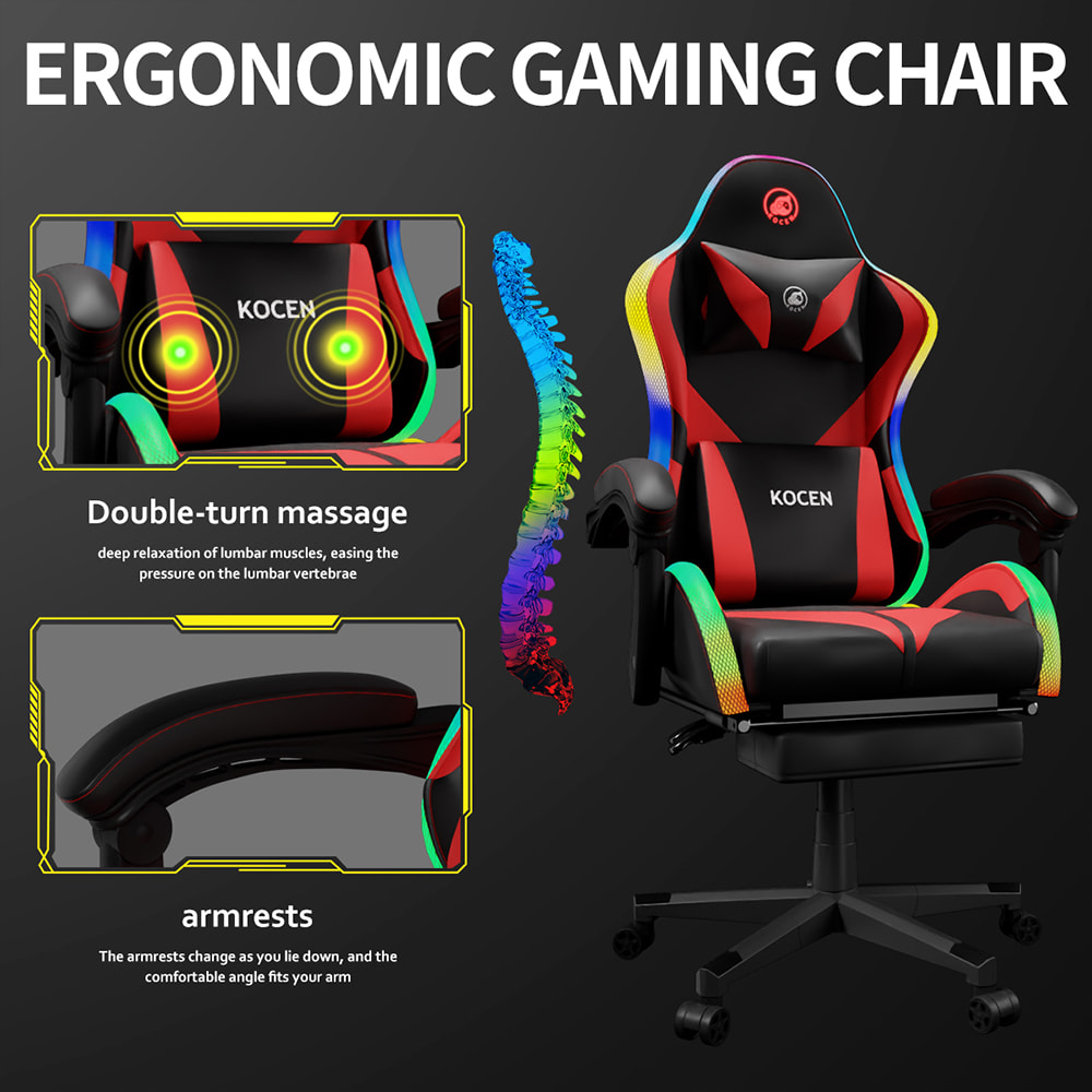 Herní křeslo z PU kůže, esportovní křeslo s vícebarevnými nastavitelnými RGB světly, USB napájení, dálkové ovládání Herní křeslo z PU kůže, esportovní křeslo s vícebarevnými nastavitelnými RGB světly, USB napájení, dálkové ovládání